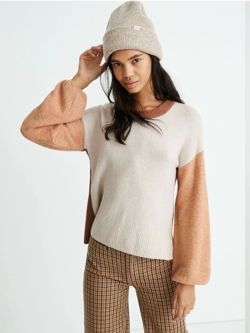 Madewell Colorblock Payton Pullover Sweater in Coziest Yarn